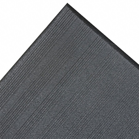 Justrite Anti-Fatigue Mats Airug, Series: 410, Closed cell PVC foam, Thickness: 3/8in., Size: 4'x 60', Black 410R0348BL